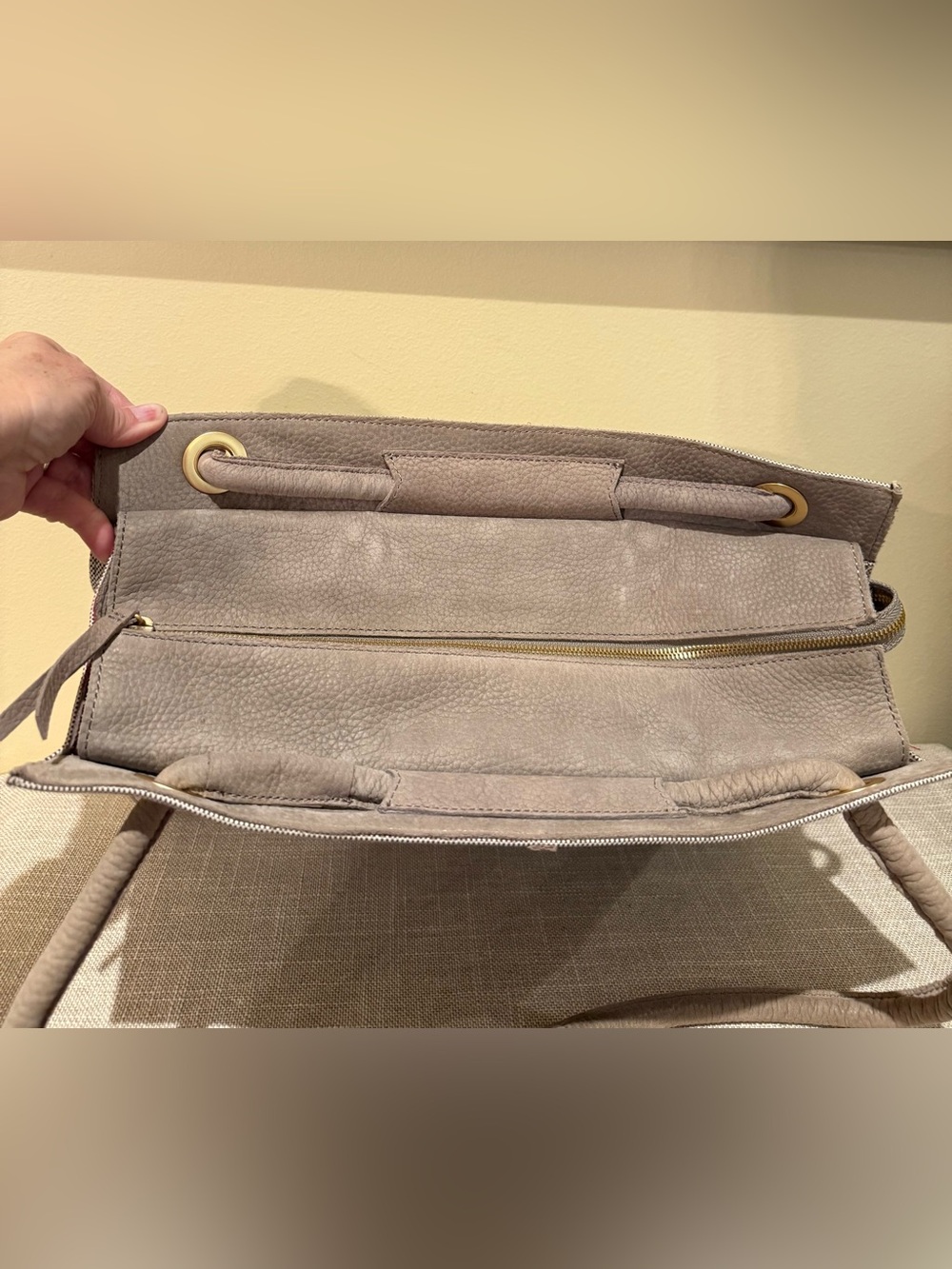 Hammitt Benjamin Professional Tote Bag | Canvas & Leather Studded Work Bag - Picture 6 of 11